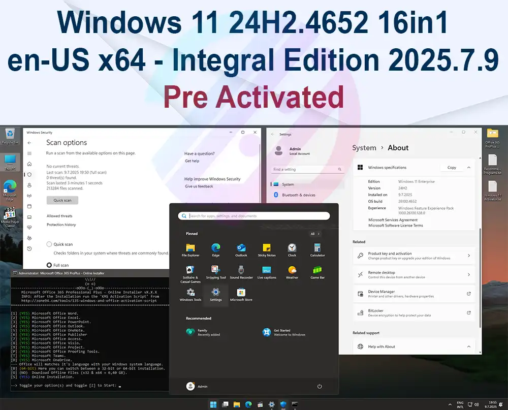 Windows 11 24H2.4652 16in1 en-US x64 – Integral Edition 2025.7.9
