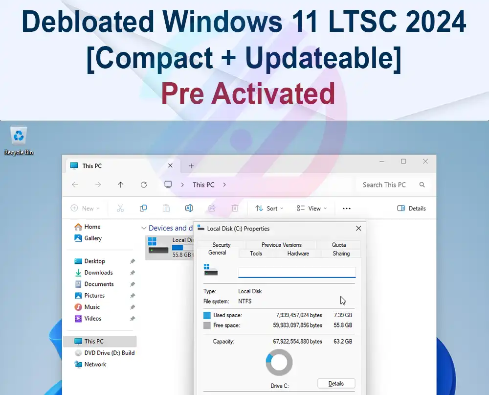 Debloated Windows 11 LTSC 2024 [Compact + Updateable] [By XPower7125]