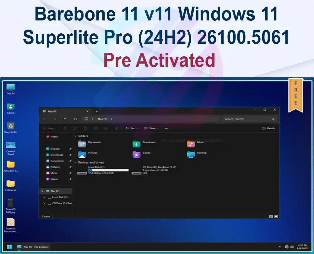 Barebone 11 v11 Windows 11 Superlite Pro (24H2) 26100.5061