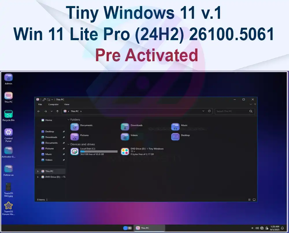 Tiny Windows 11 v.1 Windows 11 Lite Pro (24H2) 26100.5061