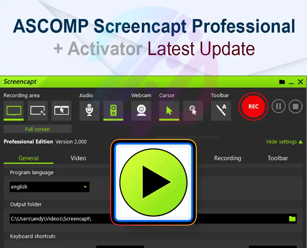 ASCOMP Screencapt Professional 2.007 + Crack