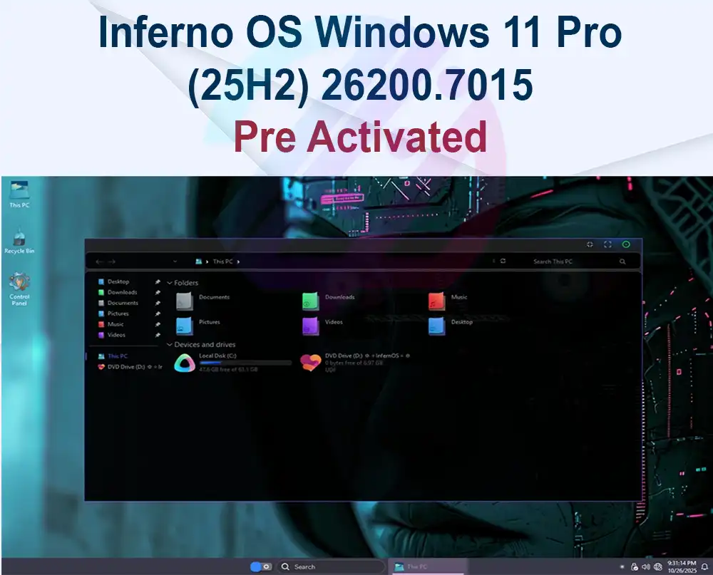 Inferno OS Windows 11 Pro Lite (25H2) 26200.7015